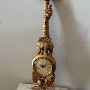 Vintage Golden Jungle Theme Wall Clock